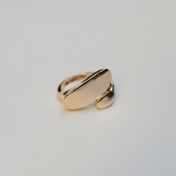 Geometric Dome Ring Resizable Brass Gold Ring