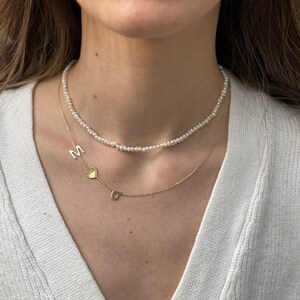 Natural Thin Pearl Bead Choker Necklace, Freshwater White Pearl Necklace ,Surfer & Beach Jewelry image 3