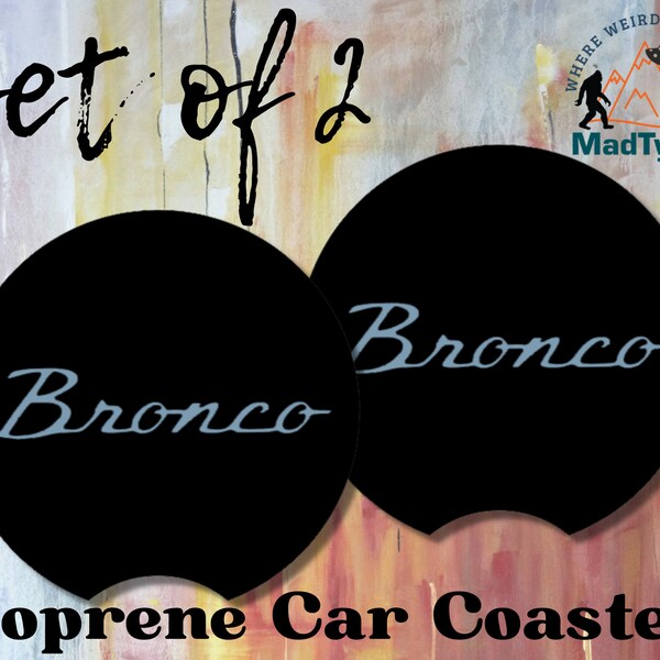 Bronco CAR Cup Holder Coaster Cute Car Coasters set of 2 Ford Bronco Car Coasters Available in multiple colors Retro Car Coasters Car Decor