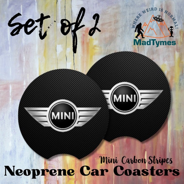 Mini Cooper Car Coasters set of 2 Cooper Countryman Car Coasters Mini JCW All4 New Car Gift Mini Cooper Interior Accessories Mini USA Gift