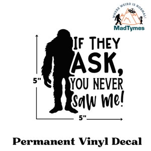 Bigfoot Decal Sasquatch Decal Funny BigFoot Vinyl Sticker Sasquatch Vinyl Sticker Sasquatch/Bigfoot Vinyl Decal-Perfect for Cryptid Lovers!