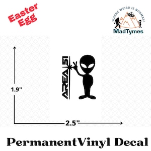 Area 51 Alien Peace Out Decal—Small 2.5" Grey Alien Sticker | Funny UFO Laptop Decal, Sci-Fi Water Bottle Art, Custom Color #DCL-A51