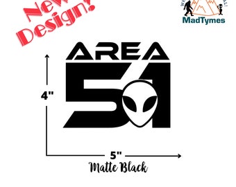 Area 51 Vinyl Decal—Alien 51 Car Window Sticker | Custom Color UFO Bumper Decal for Sci Fi Fans, Laptop Sticker & Truck Accessories #DCL-A55