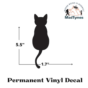 Black Cat Silhouette Vinyl Decal for Cat Lovers Gifts Crazy Cat Lady Halloween Cat Sticker Cat Gifts