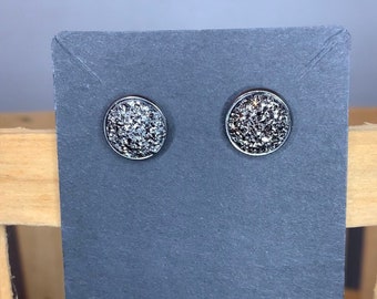 handmade druzy stud earrings 12mm