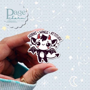 Cute Jersey Devil Sticker for Book, The Jersey Devil Sticker for Planner, Kawaii Demon Sticker for Journaling, Cryptid Creatures Stickers