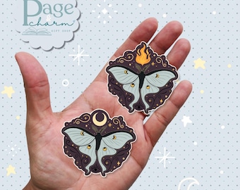 Luna Moth Sticker for Water Bottle, Moon Moth Stickers, Celestial Moth Sticker, Lunar Moth Sticker,  Night Moth Sticker Magical Moth Sticker