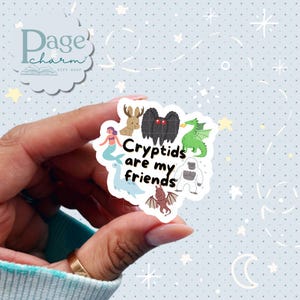 Cryptid Creatures Sticker, Cryptozoology Monsters Decal, Cryptidcore Mythical Creatures Sticker, Cryptid Hunters Travel Planner Laptop Decal