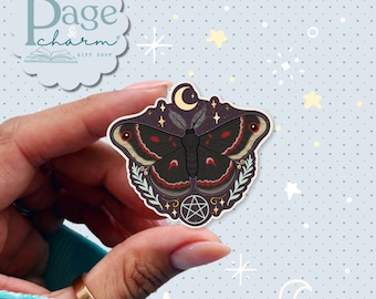 Cecropia Moth Sticker, Witchy Moth Sticker Aesthetic, Celestial Moth Sticker, Magical Moth Stickers, Moon Moth Sticker, Lunar Moth Sticker