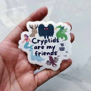 Cryptid Creatures Aufkleber, Kryptozoologie Monster Aufkleber, Cryptidcore Fabelwesen Aufkleber, Cryptid Hunters Reiseplaner Laptop Aufkleber
