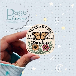 Adesivos de borboleta monarca, florais de imigração, adesivos sem nação, sem status, sem fronteiras, adesivos de direitos dos imigrantes, adesivos de justiça social