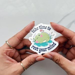 Autocollant grenouille pour ordinateur portable, autocollant grenouille champignon pour ordinateur portable, autocollants grenouille kawaii pour amis, autocollant grenouille mignon pour agenda cadeau