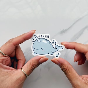 Niedlicher Narwal Aufkleber für Planer, Kawaii Narwal Aufkleber für Freunde, Meerestiere Aufkleber für Journaling, Sea Life Aufkleber für Laptop Geschenk