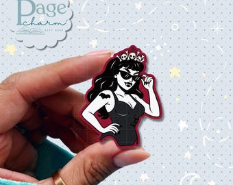 Goth Vampire Stickers, Vampire Girl Sticker, Pin Up Sticker Tattoo, Hot Goth Girl Sticker, Goth Stickers Black and White, Summerween Sticker