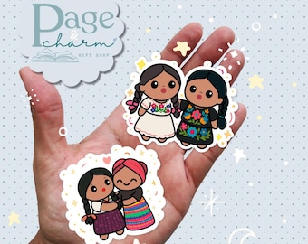 Muneca Dolls Stickers, Worry Dolls Guatemala Stickers Water Bottle, Guatemalan Sticker Latina Stickers Cute Best Friend stickers Funny Gifts