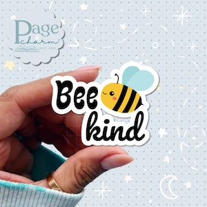 Bee Kind Positivity Sticker, Motivational Bumblebee Sticker, Cute Inspirational Honey Bee, Positive Thinking Planner, Wellness Journal Gifts