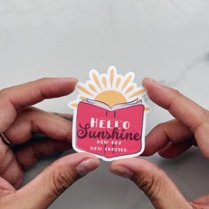 Hello Sunshine-sticker, Sunshine Books-stickers voor Kindle Cute, Sun-sticker voor Tumbler, Sunrise-sticker, leraar planner stickers bibliotheek