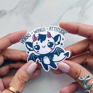 Bonita pegatina del diablo de Jersey para libro, pegatina del diablo de Jersey para agenda, pegatina de demonio kawaii para diario, pegatinas de criaturas crípticas