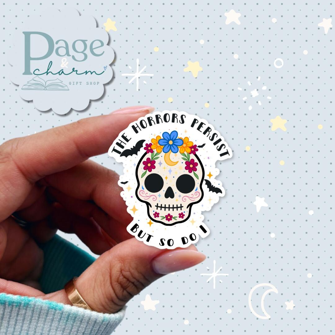Calavera Sticker Face, the Horrors Persist Sticker, Floral Skull ...