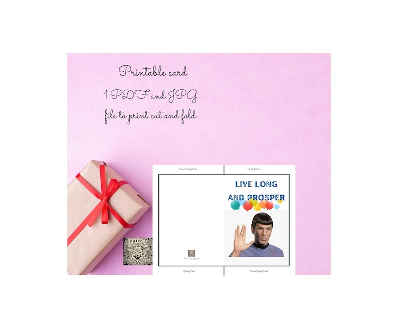 Live Long and Prosper, Printable Birthday Greeting Card, Instant ...