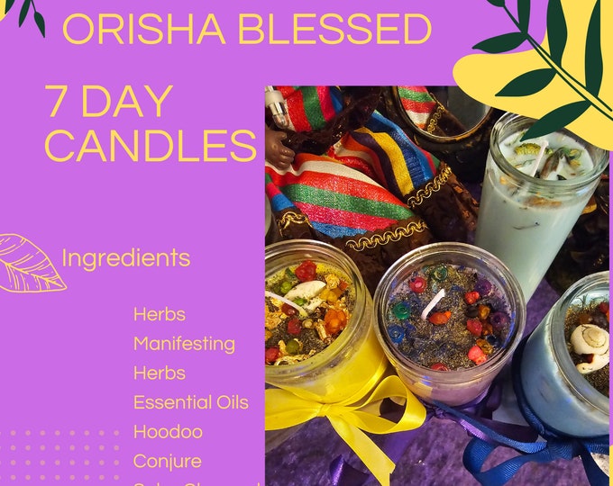 Orisha  And Lwa Blessed 7 Day Candles