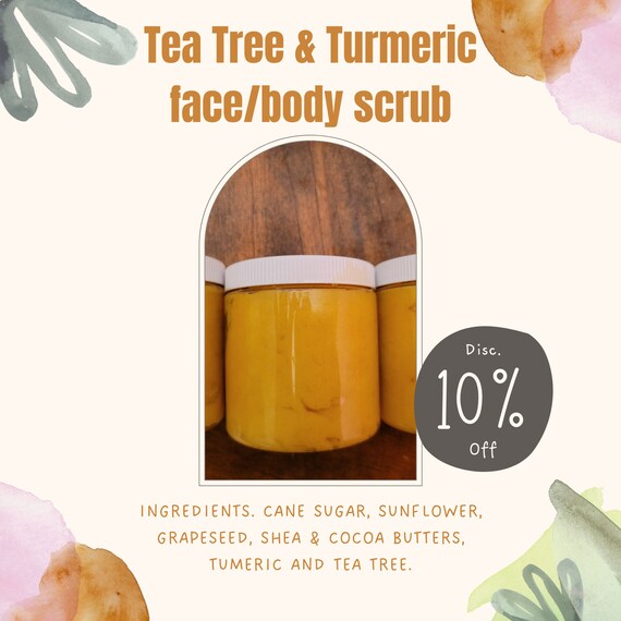 Turmeric Face Scrub Tea Tree & Turmeric face/body scrub