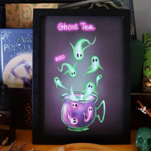 Illustration Ghost Tea | Print Le Thé Hanté ~ Spooky Illustration - Fantôme - Spectral