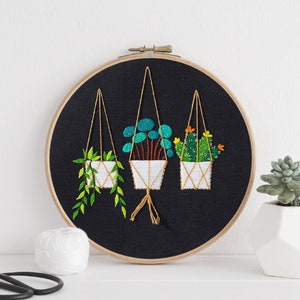 Embroidery Kit for Beginners | Boho Cactus | Succulent Plants | Modern Embroidery & Pattern | Needle Work Pack | DIY craft kit | For Adults