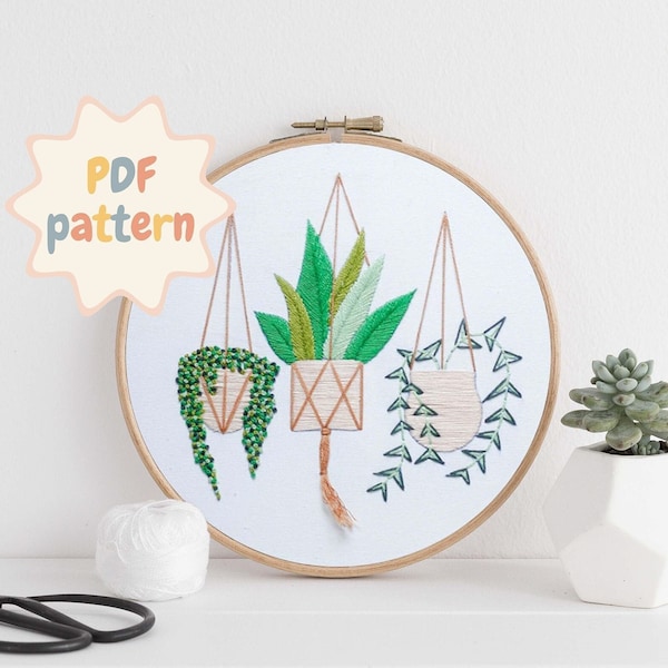 Succulent Embroidery Pattern Etsy