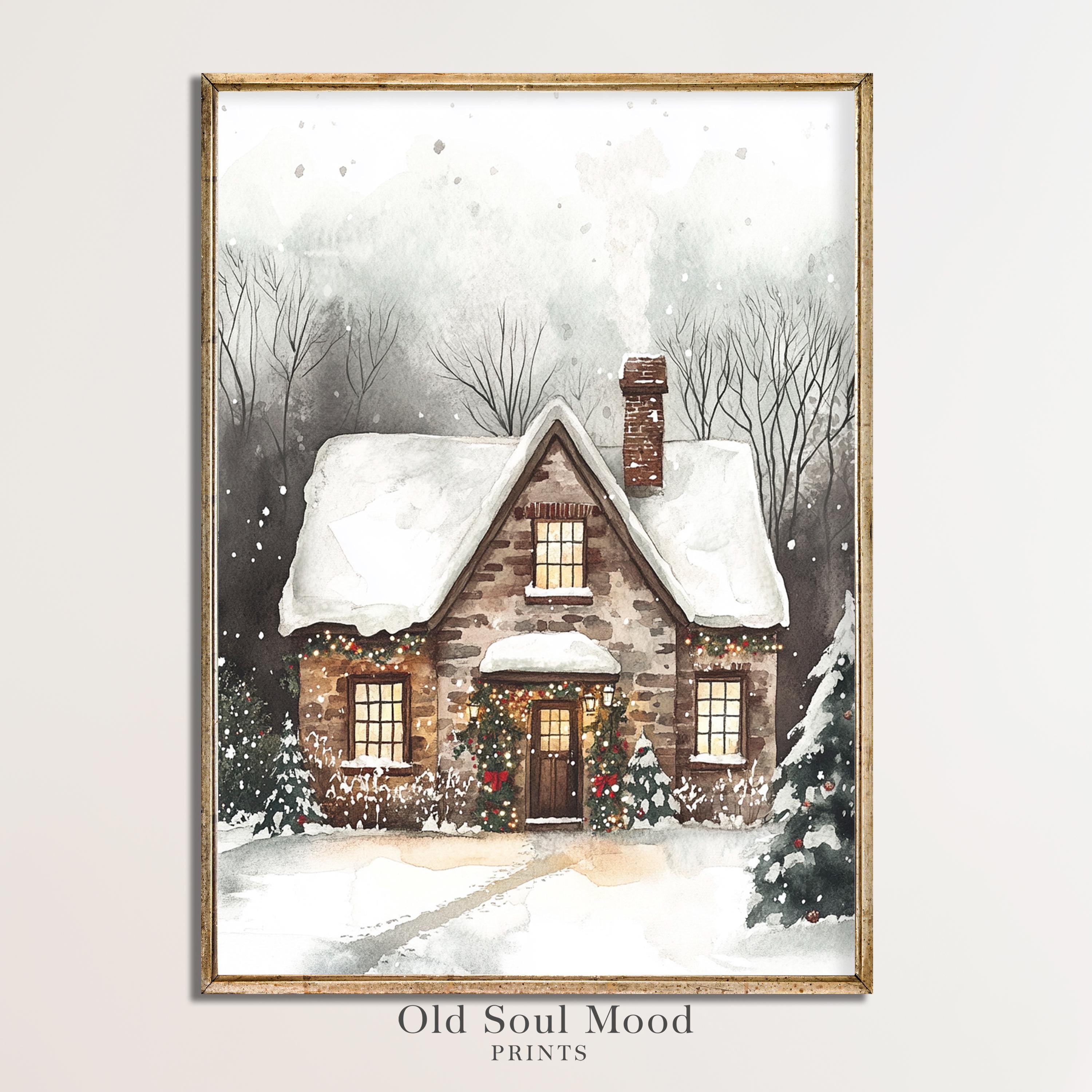 Vintage Christmas Prints Set of 3, 3 Piece Vintage Christmas Wall Art ...