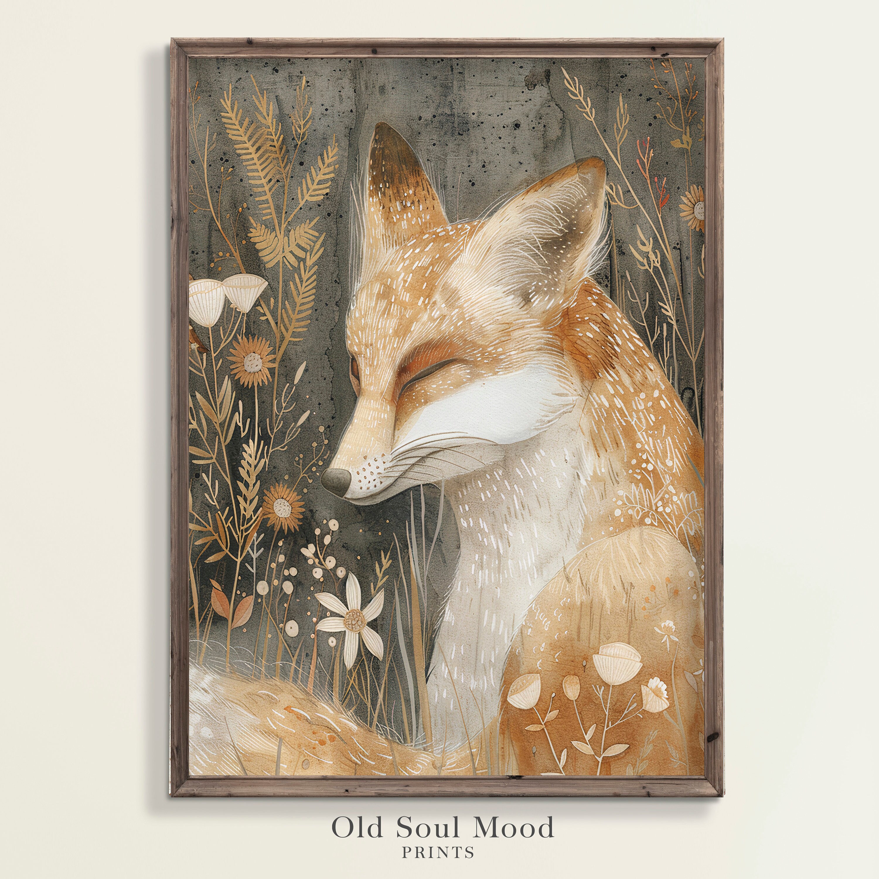 Set Di 3 Poster Artistici Con Animali Del Bosco - Volpe, Gufo, Coniglio - Stampe Verdi In Stile Cottagecore Per Camera Da Letto, Soggiorno, 30x40 Cm