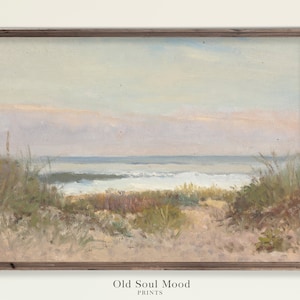 Vintage seascape painting, Nautical Print, Beach wall decor, Sea Painting, Marine Art, Cliff Painting, PRINTABLE VINTAGE ART, Digital Art