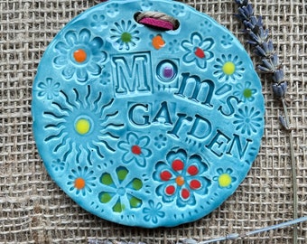 Mom’s Garden One-of-a-kind Handmade Ceramic Tile Sign