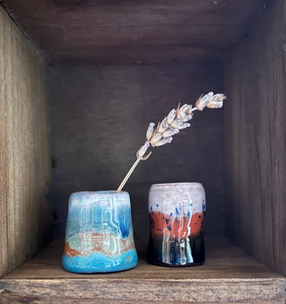 2 Petite Pots Tiny One-of-a-kind Handmade Ceramic Vases - Etsy