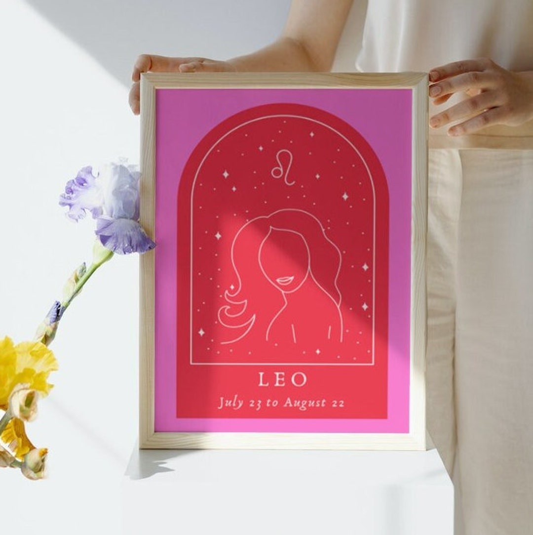 LEO Zodiac Art Print Astrology Poster Star Sign Wall Art Etsy