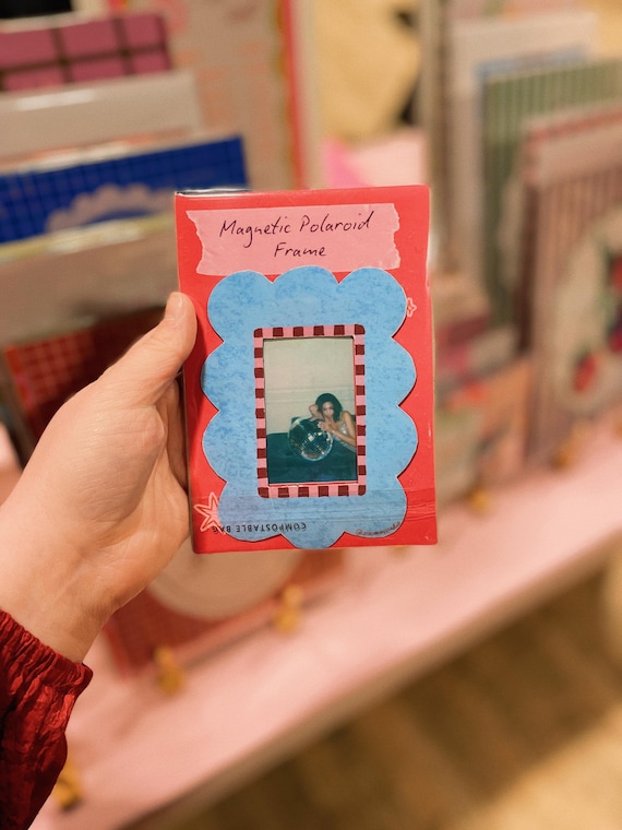 Scalloped Magnetic Frame | Instax-Compatible | Fridge Magnet, Pictures, nostalgic decor, handmade, whimsy, photo display polaroid-compatible