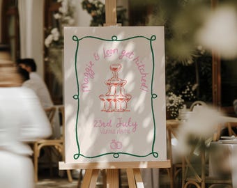 Customizable Dolce Vita Wedding Sign | Retro Wedding Decor