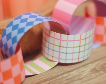 Block Party | Colourful Bold Paper Chains Kit, 2m Party Garland, Sustainable, Party Decor, Recyclable Vintage Birthday Decoration, Bunting