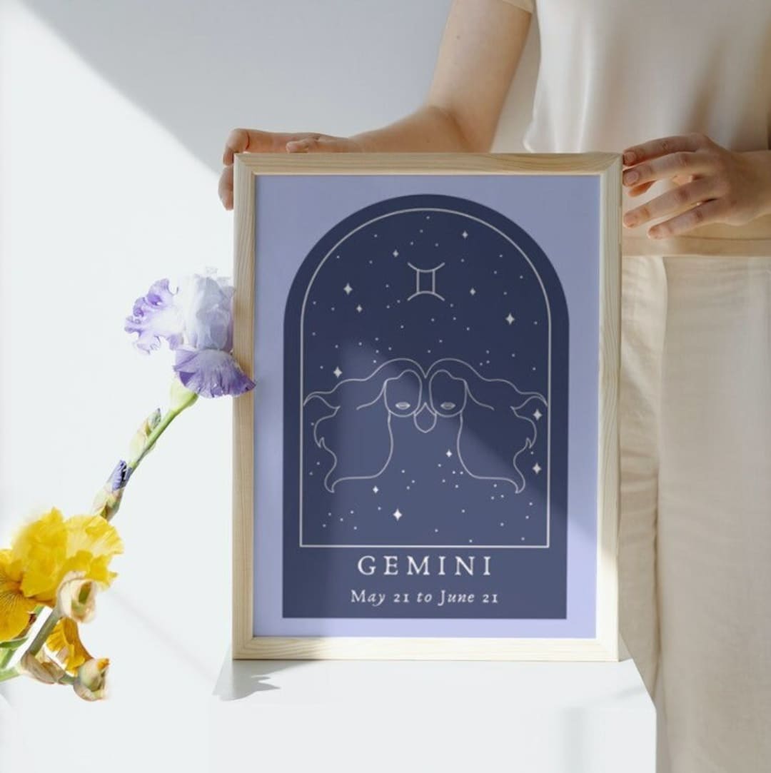GEMINI Zodiac Art Print Astrology Poster Star Sign Wall - Etsy