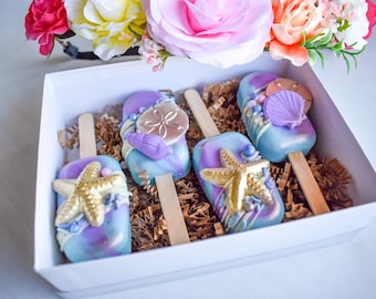 Beach Theme Mini Cakesicles: Handcrafted Party Favors Gift Box