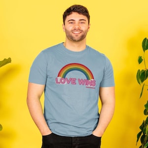 Liebe gewinnt Regenbogen Pride T-shirt - LGBTQIA bis 5XL