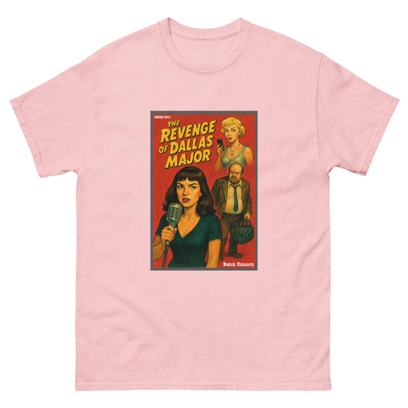 Revenge of Dallas Major T-Shirt | Pop Art Noir Tee | West End Girl Inspired | Cheating Husband Revenge | Retro Pulp Cover Shirt up to 5XL