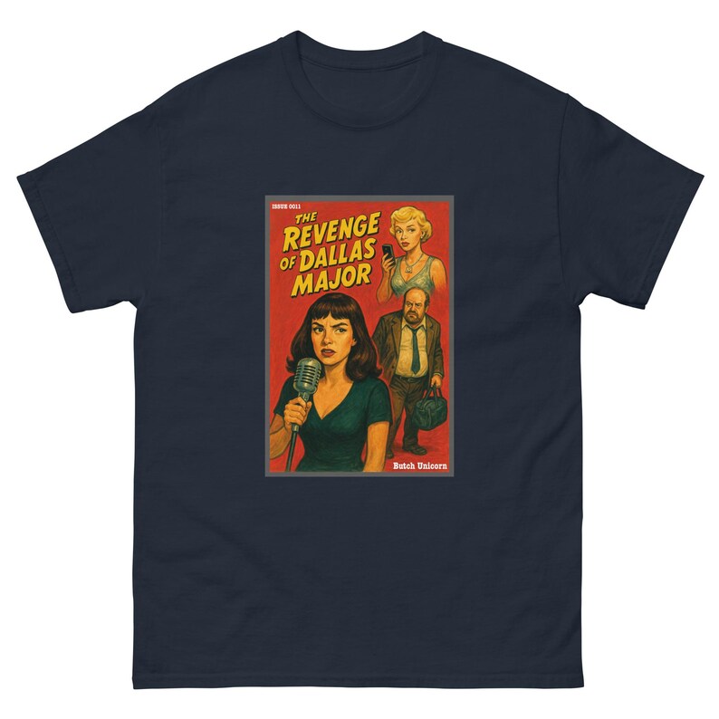 Revenge of Dallas Major T-Shirt | Pop Art Noir Tee | West End Girl Inspired | Cheating Husband Revenge | Retro Pulp Cover Shirt up to 5XL