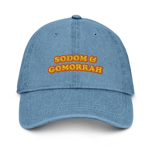 Sodom and Gomorrah Denim Cap - gay interest