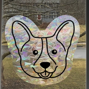 Dog Portrait Rainbow Window Cling Decals - Various Breeds - Large