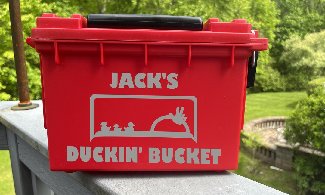 Duck Duck Holder, Red Personalized Rubber Duck Storage, Duck Carry Case