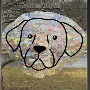 Dog Labrador Retriever decal Rainbow Window Cling - Large 7 inches - Prism