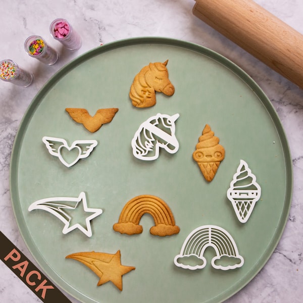 Emporte-pièces "Pack Féerique" l emporte-pièce pour famille l patisserie l 3D print l Sablés fait maison l Original Cookie Cutter