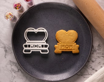 Koekjessnijder "Moeder met hart" de koekjessnijder voor familie l patisserie l 3D print l Zelfgemaakte zandkoekjes l Originele Koekjessnijder