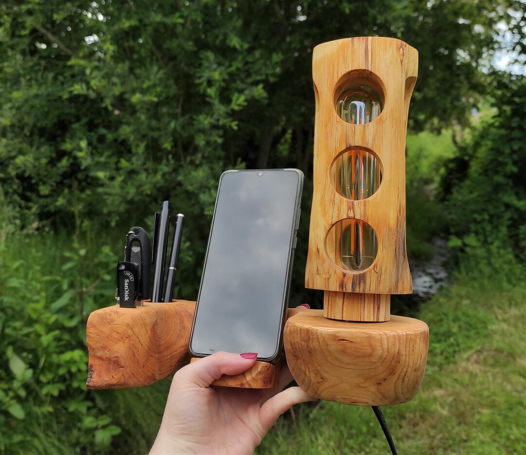 Multifunctional Desk Lamp Phone Holder USB Keys Pens Etsy